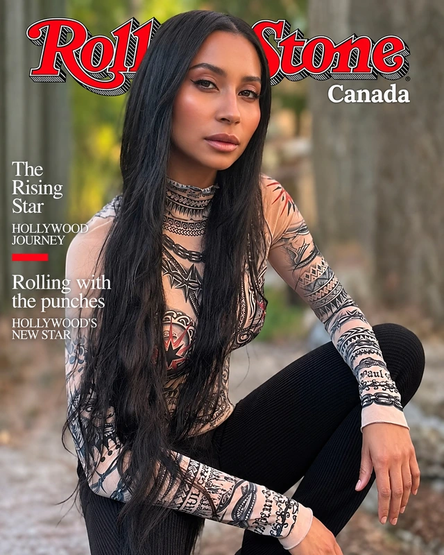 Rolling Stone Canada cover featuring Alexandra Bokova with long black hair by Vered Valensi